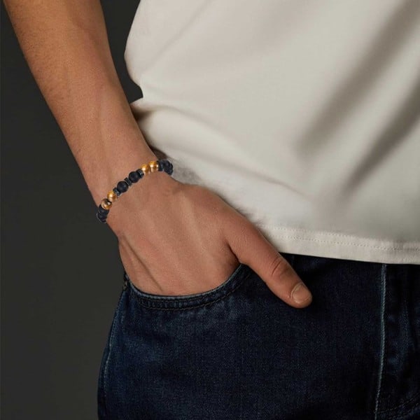 Presenter för Män Pojkar, Pojkvän Make Armband Tigeröga Armband för Pappa Farfar Son Farbror Bror, Pärlarmband Födelsedagspresent Far Min Man...