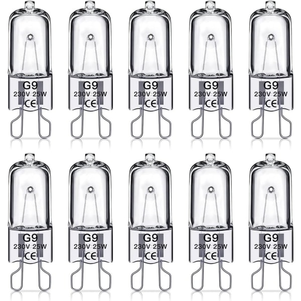 REMAKE G9 Halogeenivalot 25W, 230V, 10-pakkaus 25W