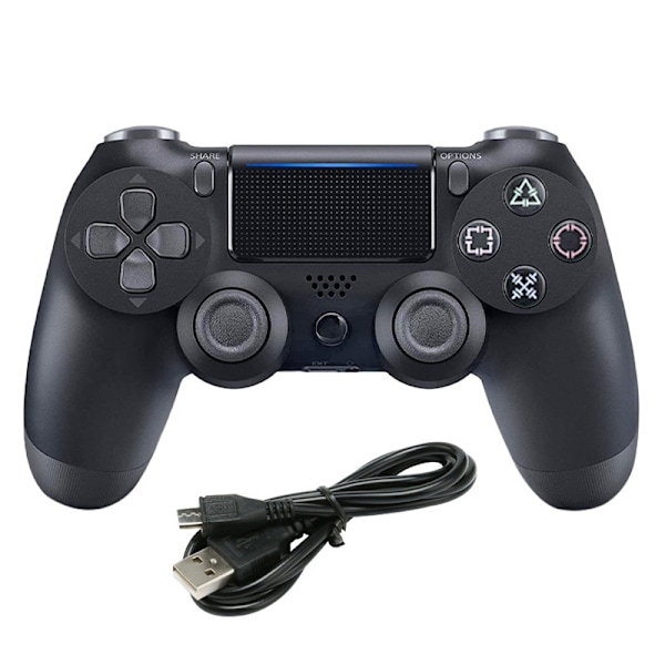 2-pakks PS4-kontroller DoubleShock trådløs for PlayStation 4 Svart