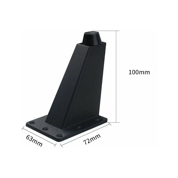 4 st svarta justerbara möbelben i aluminiumlegering, triangulära möbelben för bord, skåp, kök, soffa, 100 mm