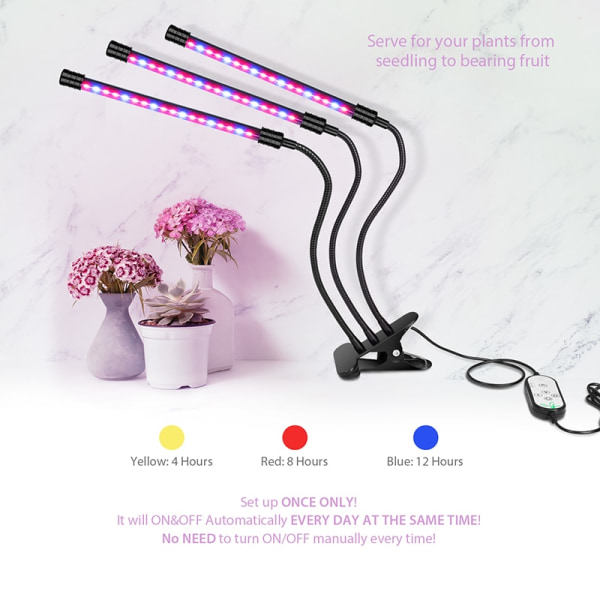 2/4 LED Kasvilamppu USB Phytolamppu Täyspektrinen Kasveille 4 Pää USB-Portti