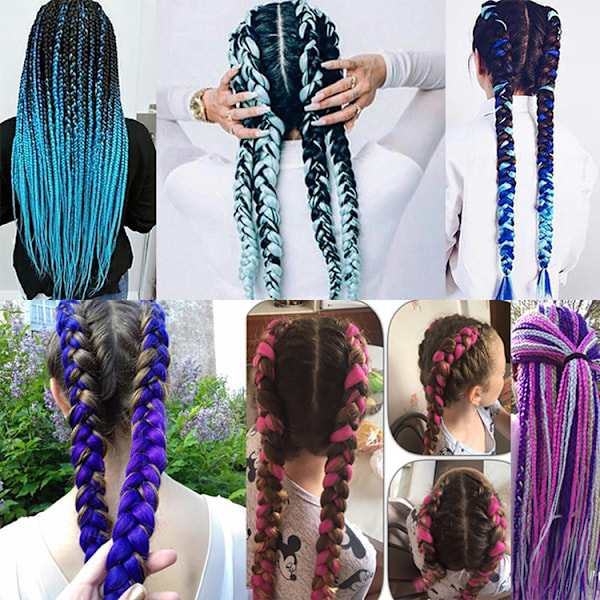 Jumbo braids, Ombre braids, Rasta braids - 24 färger