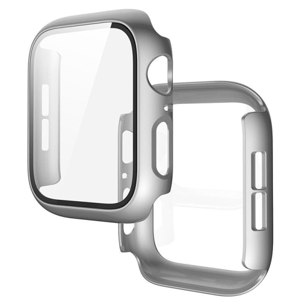 Fuldt dækkende skal til Apple Watch 4/5/6/SE hærdet glas 40mm SØLV Sølv