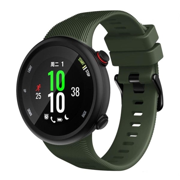 Garmin Forerunner 45S Holdbar Sort Silikon Urrem med Spænde - Militærgrøn Grøn