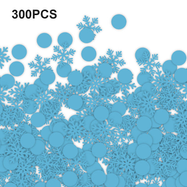 Jul- och Nyårs Snöflingor Konfetti Vita Snöflingor Runda Bordskonfetti Julhelg Festdekorationer