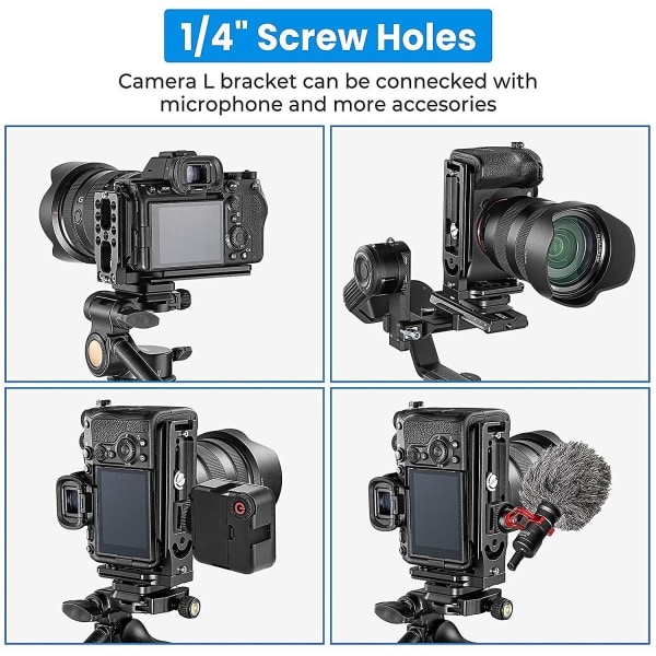 SLR-kamera L-fäste Stativ Snabbkopplingsplatta för Canon Nikon Sony DJI Osmo Ronin Zhiyun Stabilisator