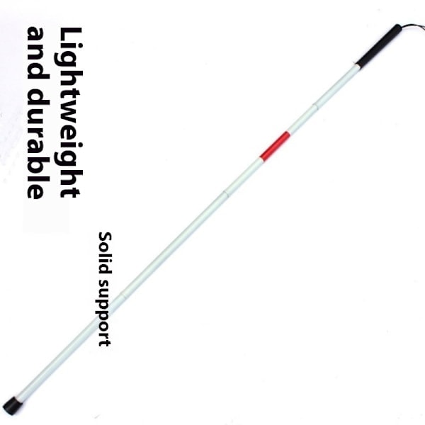 REMAKE Vit hopfällbar käpp med reflekterande rött för blinda eller synskadade - Blindkäpp som fälls ihop i 4 delar