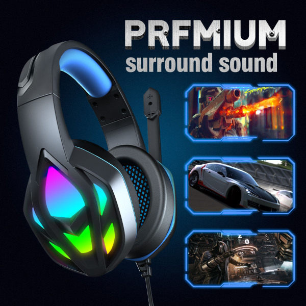 H100 Gaming Headset Sort + Blå