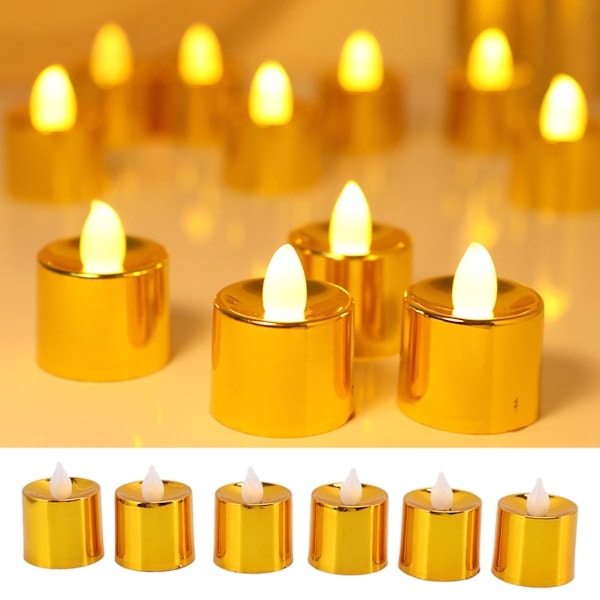 12 Pcs Electro Gold Plated LED Electronic Light Bulbs for Christmas Wedding Birthday Party Home Decor Golden