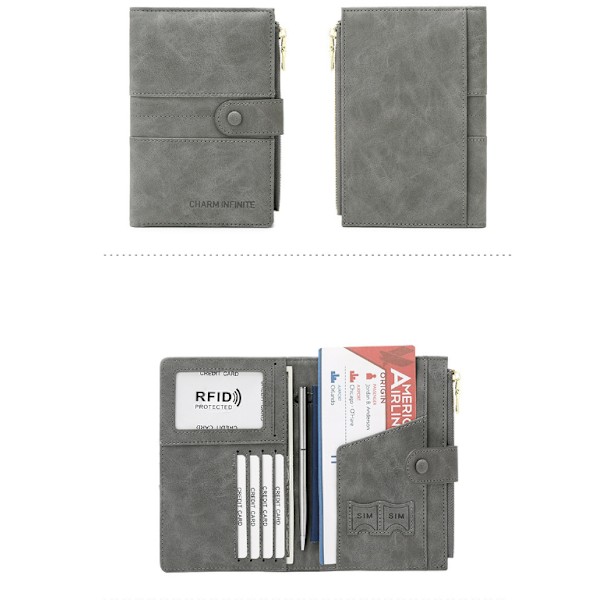RFID-skyddad reseplånbok med passfodral