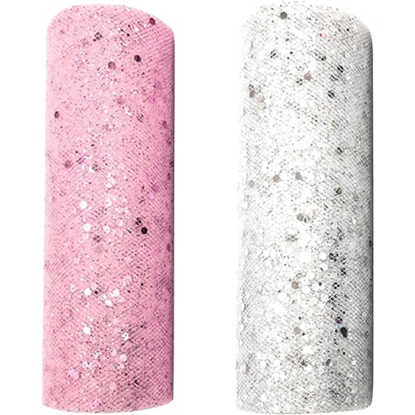REMAKE Glittertulletyg, glittertulle, bröllopsrulle av tulle, lämplig för dekorationer, presentinslagning, kläder