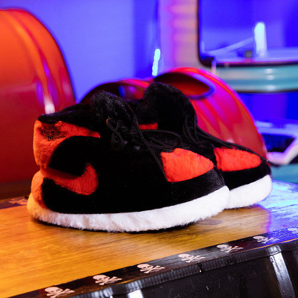 REMAKE Aj Cotton Slippers, Winter Indoor Outdoor Slippers Red and Black [3-45] [3-45 Red and Black