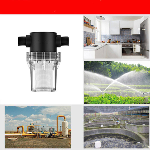 Högflödesnätfilter - 1/2\" hane-anslutning vattenfilter 40 Mesh