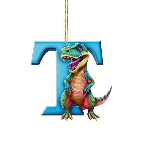 Christmas Gift Sale: 26 English Letters Dinosaur Christmas Tree Hanging Ornaments Plastic Dinosaur Christmas Tree Decorations