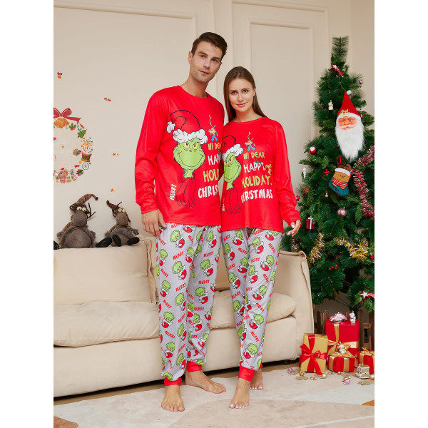 Julpyjamas-set Xmas Pjs långärmad nattkläder matchande outfits samma som bild bebis 6m