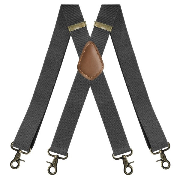 Clips X Shape Justerbare Elastiske Bukseseler Mørk Grå