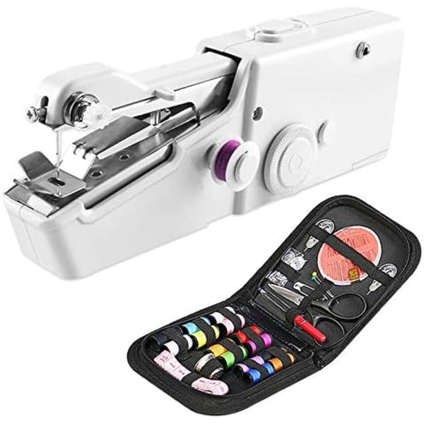 Portable hand sewing machine with practical needlework