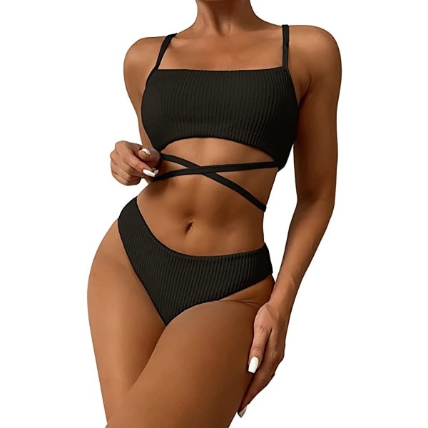 Crossover Push Up Bikini & Strandtøj Sort XL