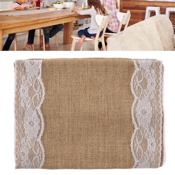 Jute Snöre Spetsdesign 30x180cm/11.8x70.9in DIY Klippning Mjuk Naturlig Rustik Dekorativ Jul Jutesnöre