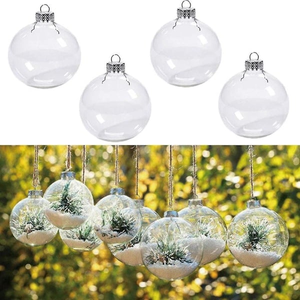 Läpinäkyvät joulukuusen pallot täytettäväksi 6cm / 8cm / 10cm Muoviset koristepallot Koti- ja joulukoristeisiin Hääkoristeisiin
