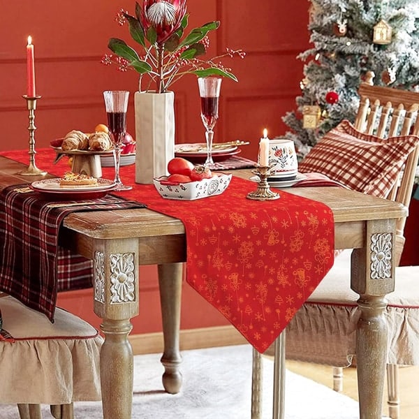 Julbordstablett Broderad Tablett Snöflinga Dekor C