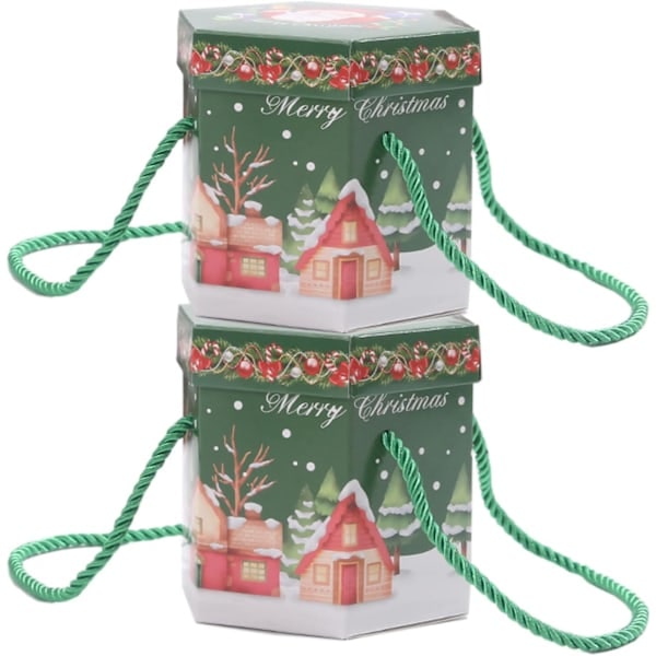 30 st julgransaskar, julklappsfavoritaskar, julklappspappersaskar, handhållna festpaket festdekorationer, grön grön