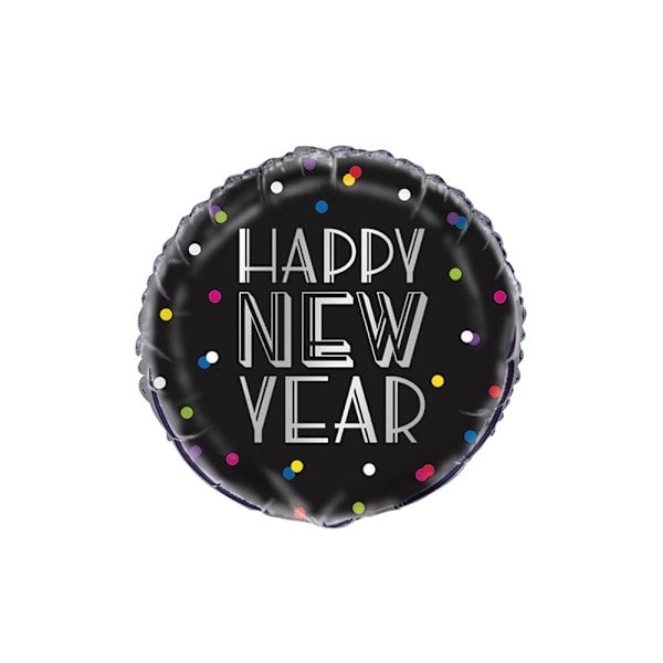 Unique party polka dot New Year's foil balloon one size black/silver Black/Silver One Size