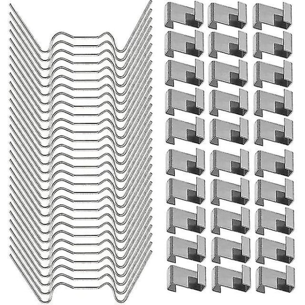 Rostfria Växthusklämmor Stormresistenta Rostfria Hålrums-Platta Fästen Växthustillbehör (1 Set, Silver)