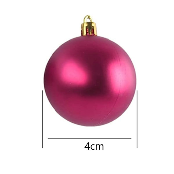 24 stk. 4 cm ubrækkelige juletræskugler til juletræ, bryllup, fødselsdagsfestdekoration