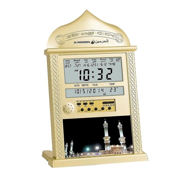 REMAKE Azan Moské Böne Klocka Islamisk Moské Azan Kalender Muslimsk Böne Väggklocka Alarm Ramadan Hem D pålitlig