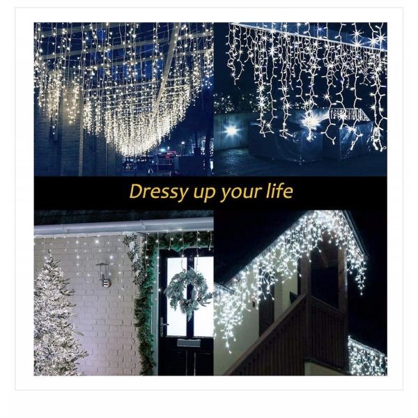 Utomhus Julbelysning - 300 LED-lampor 10m Julgransbelysning / X-mas Plug-in Vattentäta Stränglampor för Trädgård Patio