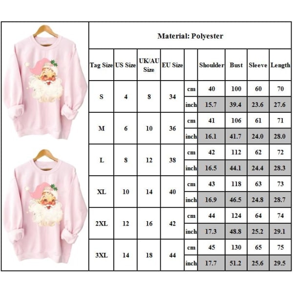 Dame Print Juleweekend Langærmet Pink L