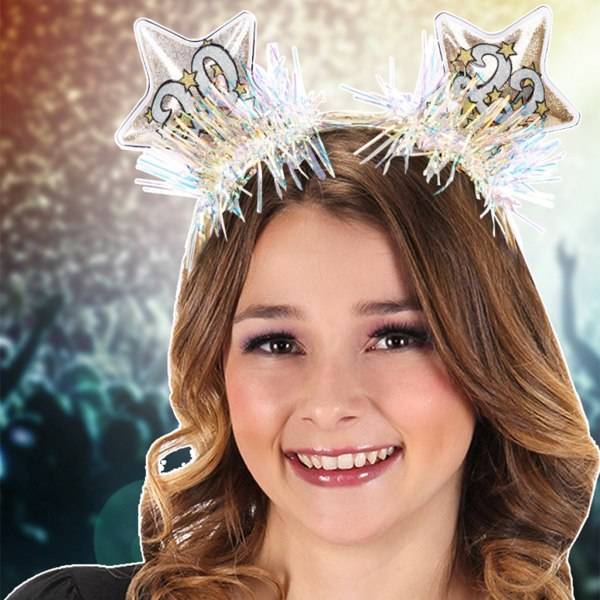 Nyttår 2022 Hodebånd Stjerne Hodebånd Glitter Tinsel Nyttårsaften Fest Dekor Tilbehør Jul Hår Styling Rekvisitter