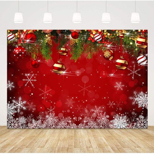 Lumikide Joulukuvaustaustakankaat Talvi Uusivuosi Perhejuhliin 5x3ft Syntymäpäivä Glitter Bokeh Sparkle Punainen Joulu