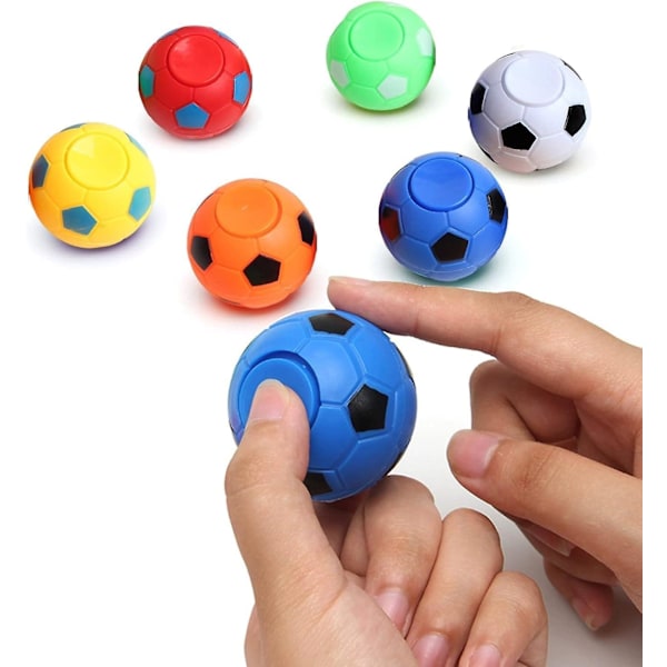 6 stk Fodbold Fidget Spinners, Fodbold Spinner Fingerspil, Hånd Fidget Spinner Fodbolde, Stressaflastende Fodbold Legetøj Gave Til Børn Voksne