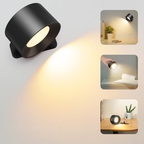 REMAKE Innendørs vegglampe, berøringsstyrt veggladbar LED-lampe med Type-C