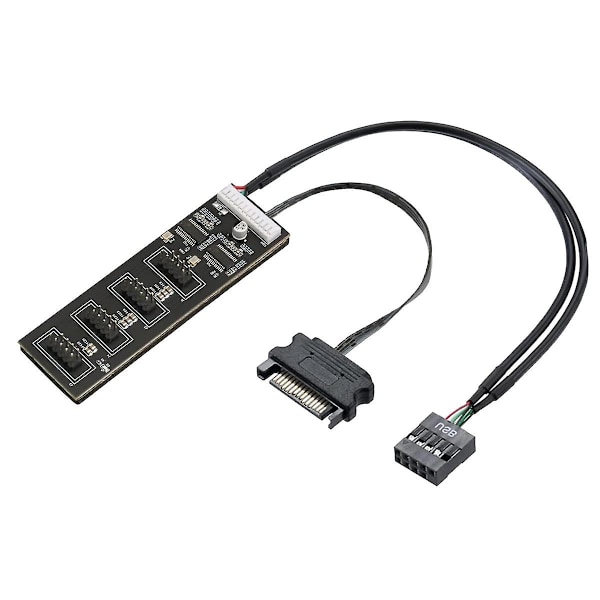 9-pin USB header splitter med SATA strømkabel, intern USB hub udvidelse USB 2.0 splitter connector