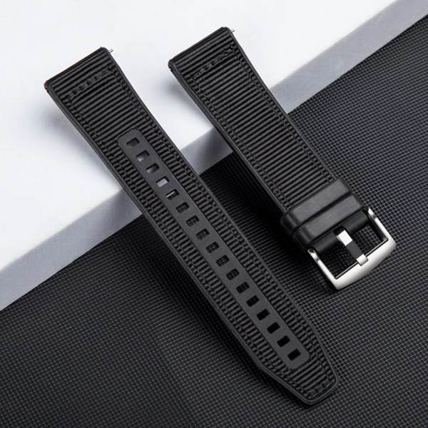 Silikon urrem til Huawei watch GT4 46mm Garmin/Samsung Sort