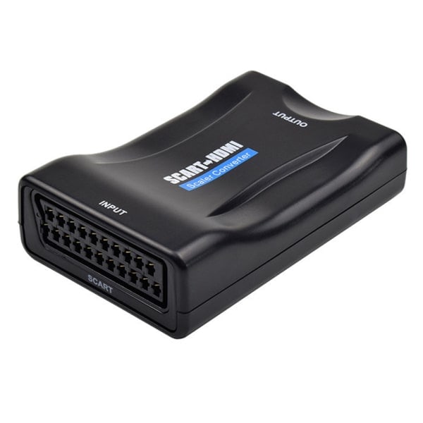 SCART til HDMI Adapter 1080P HD Video Audio Konverter USB Kabel