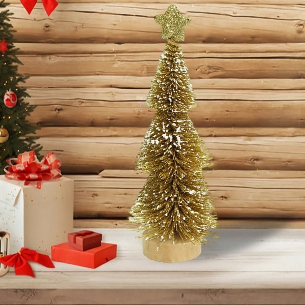 Miniature Gyldne Juletræspynt Kunstig Stjerne Jul