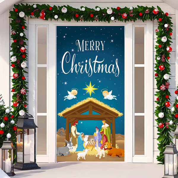 Juldörrram God Jul Grinchmas Font Veranda Skylt Vinter Nyår Jul Jul Hemfest Dekorationer och Tillbehör