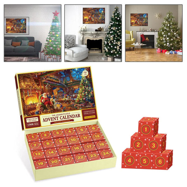 REMAKE Pussel Adventskalender 2023 Julpusselbitar Kalendrar C One Size