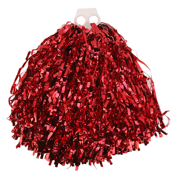 2 stk Cheerleading Pom Poms med Hard Handle Håndholdte Party Shakers for Danseskole Sportskamper Lagånd Cheer Rød