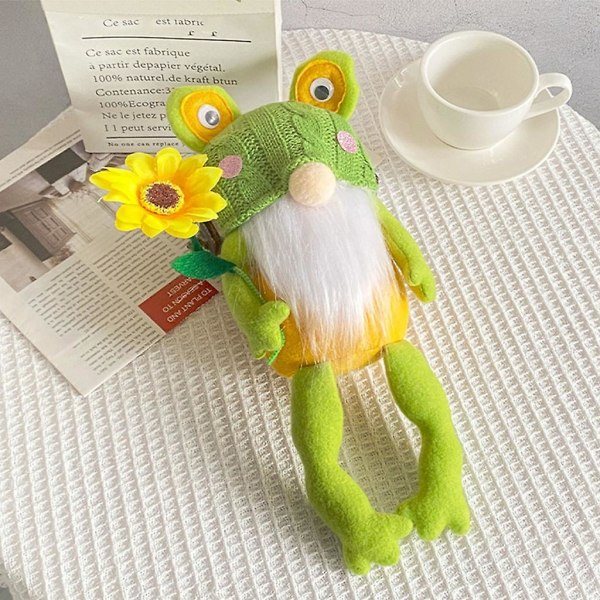 Strikket Hat Frog Gnome Dekorative Håndværk til Julenytår Bi Kvinde