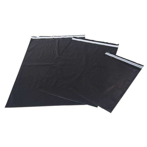 50 stk Svarte e-handelsposer/postordreposer - 25 x 35 cm Svart