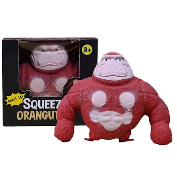 Stretchiga Apa-Leksaker, Avstressande Sensoriska King Kong Leksaksfigurer, Stressavlastande Gorilla-Leksaker Present till Barn och Vuxna Röd Red