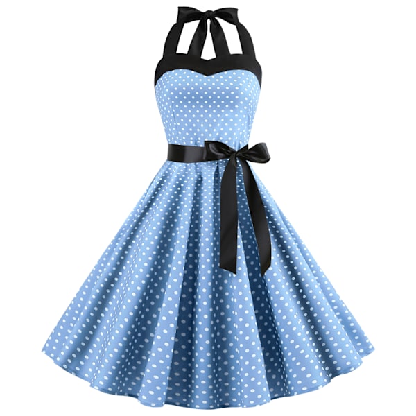 Polka Dot Klänning med BH för Kvinnor Blå