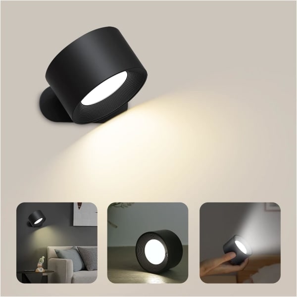 REMAKE Vägglampa för inomhusbruk, Touch LED-vägglampa med USB-laddningsport Touc