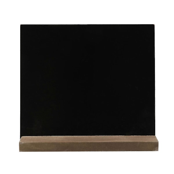 6-pak rustikke tavleskilte med træfod, kompatible med bryllupsdekorationer, skilte, etiketter, 15x12,5 cm, sort