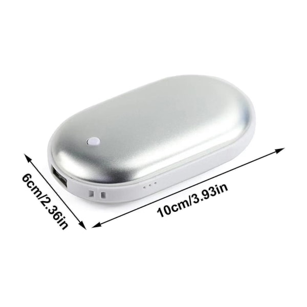 REMAKE 2-pack Laddningsbara Handvärmare USB Power Bank Elektrisk Fickvärmare Vit